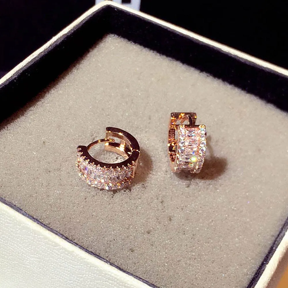 Micro Inlaid Rhinestone Stud Earrings