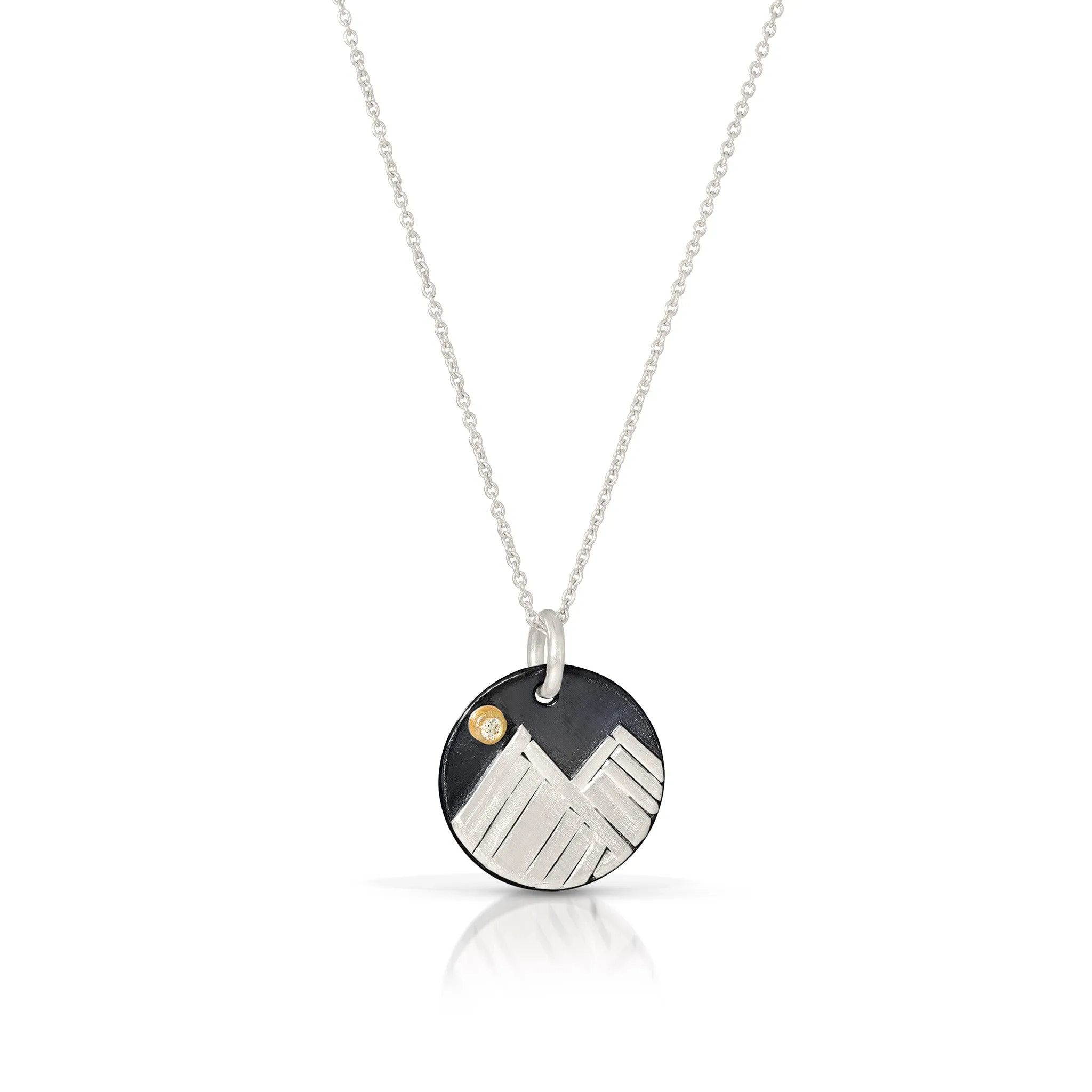 Mini Mountain Necklace with Diamond Moon