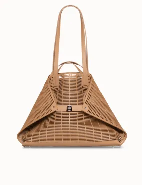 Mittelgrosse Tasche aus lasergeschnittenem Gitter mit abnehmbarer Reißverschlusstasche - Shopper, Tote
