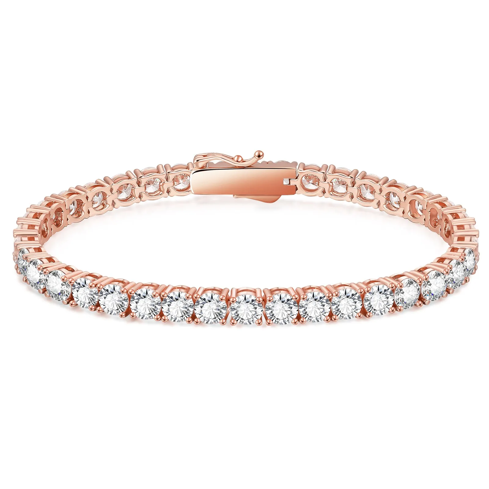 【NEW】4mm 925 Sterling Silver CZ Diamond Tennis Bracelet KRKC