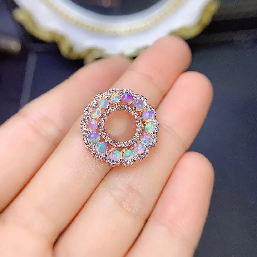 Opal Garland Pendant 925 Sterling Silver Necklace