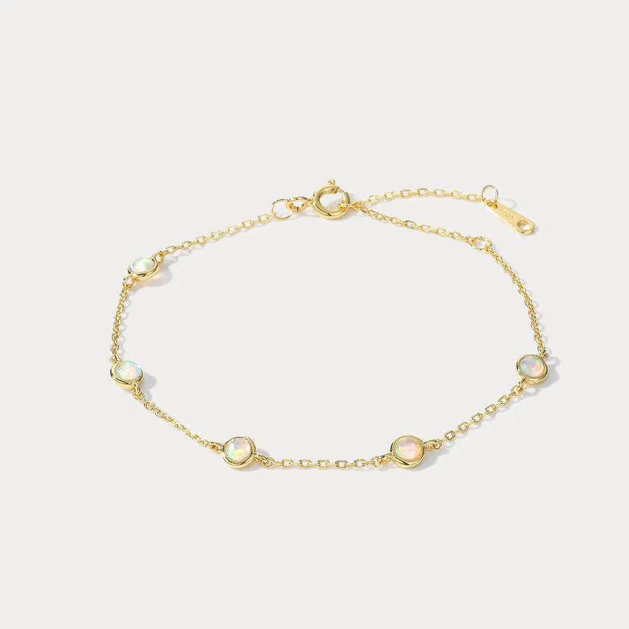 Opal Round Diamond Bracelet