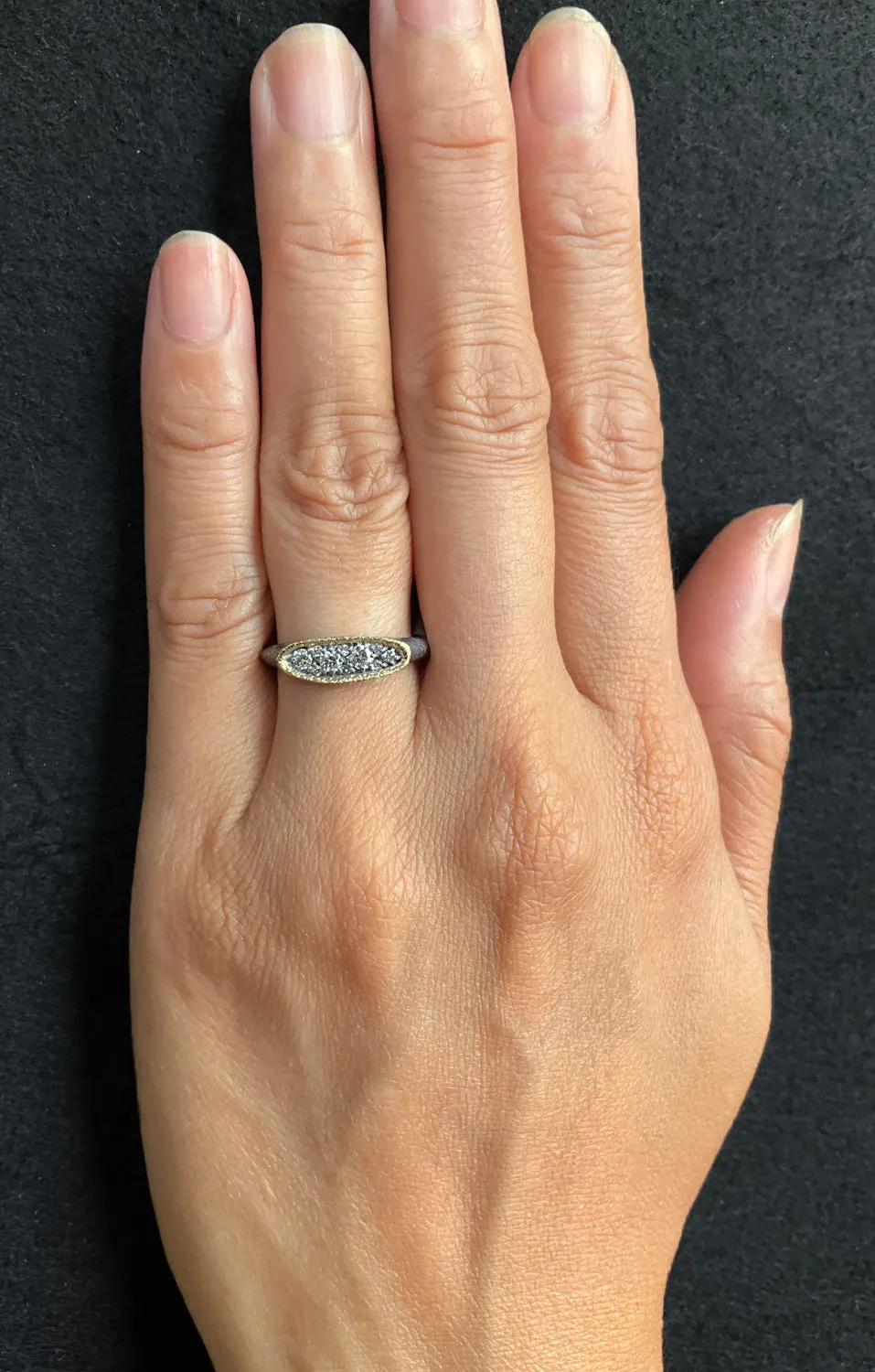 Oval Dew Pond Diamond Signet Ring