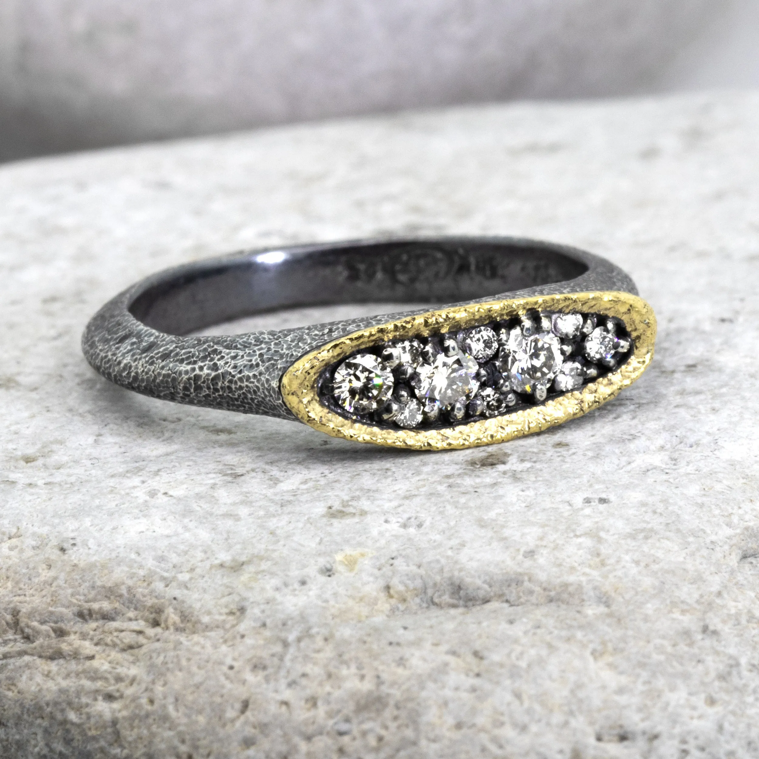 Oval Dew Pond Diamond Signet Ring