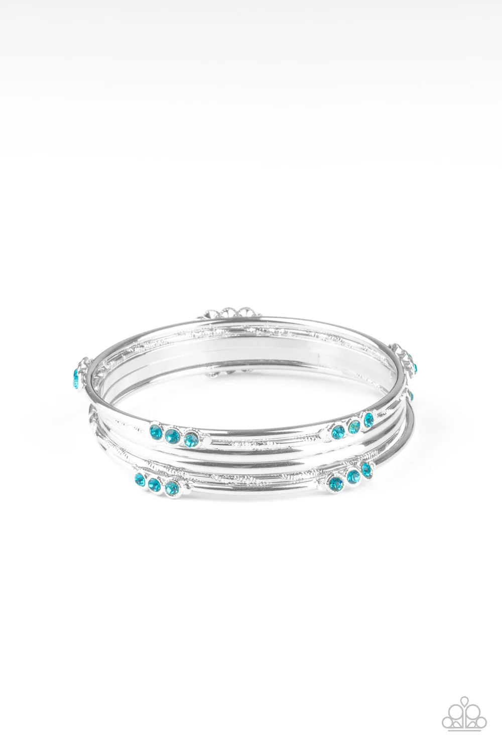 Paparazzi Bracelet ~ Stackable Sparkle - Blue Bangle Bracelet