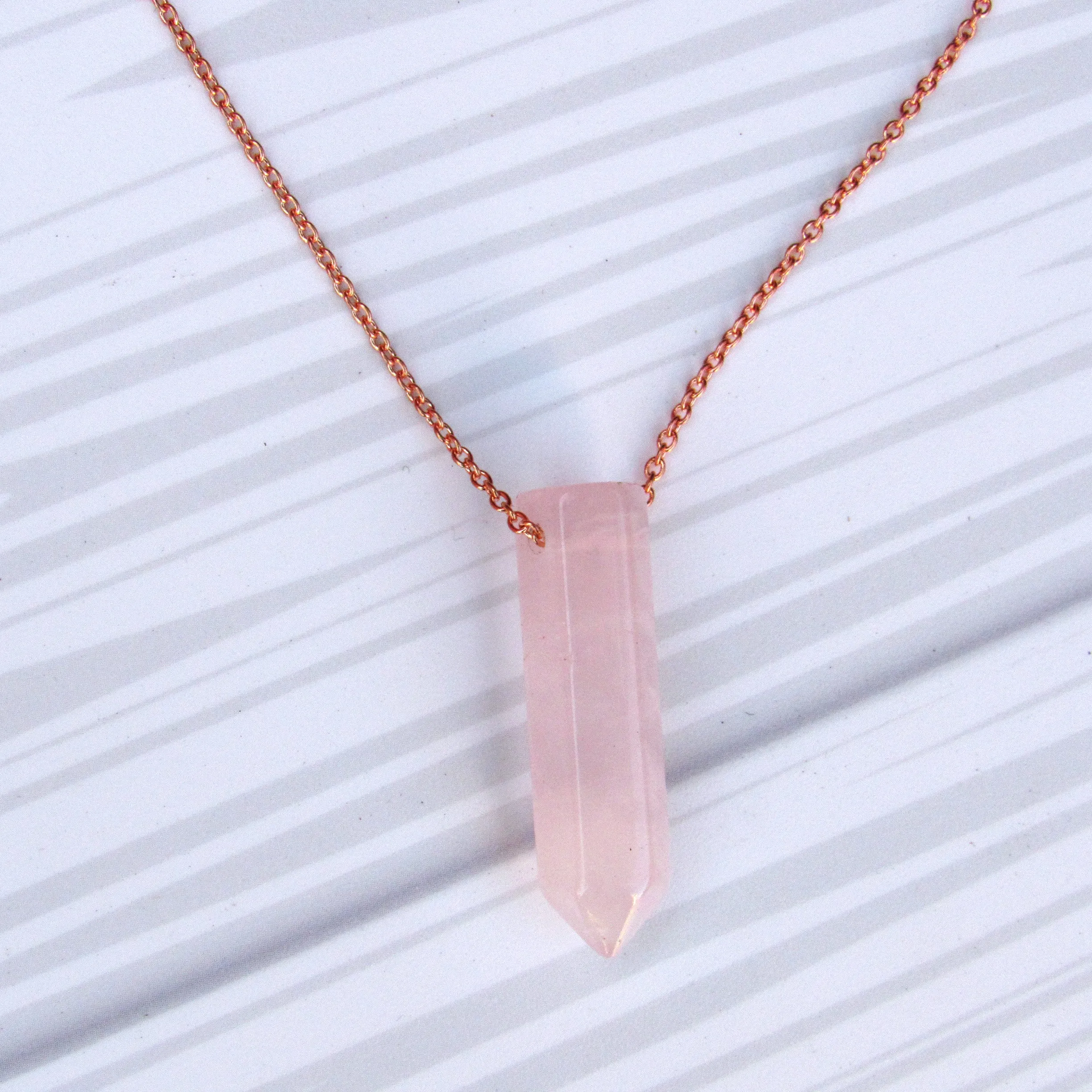Rose Quartz Point Necklace