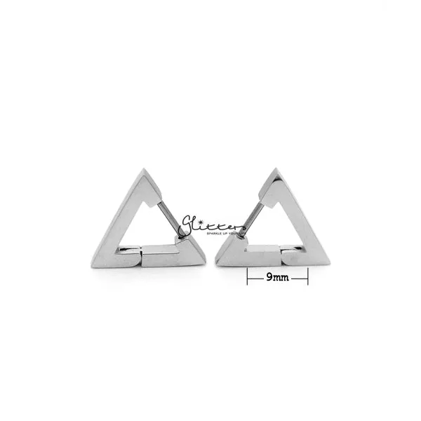 Stainless Steel Triangle Huggie Hoop Men's Earrings