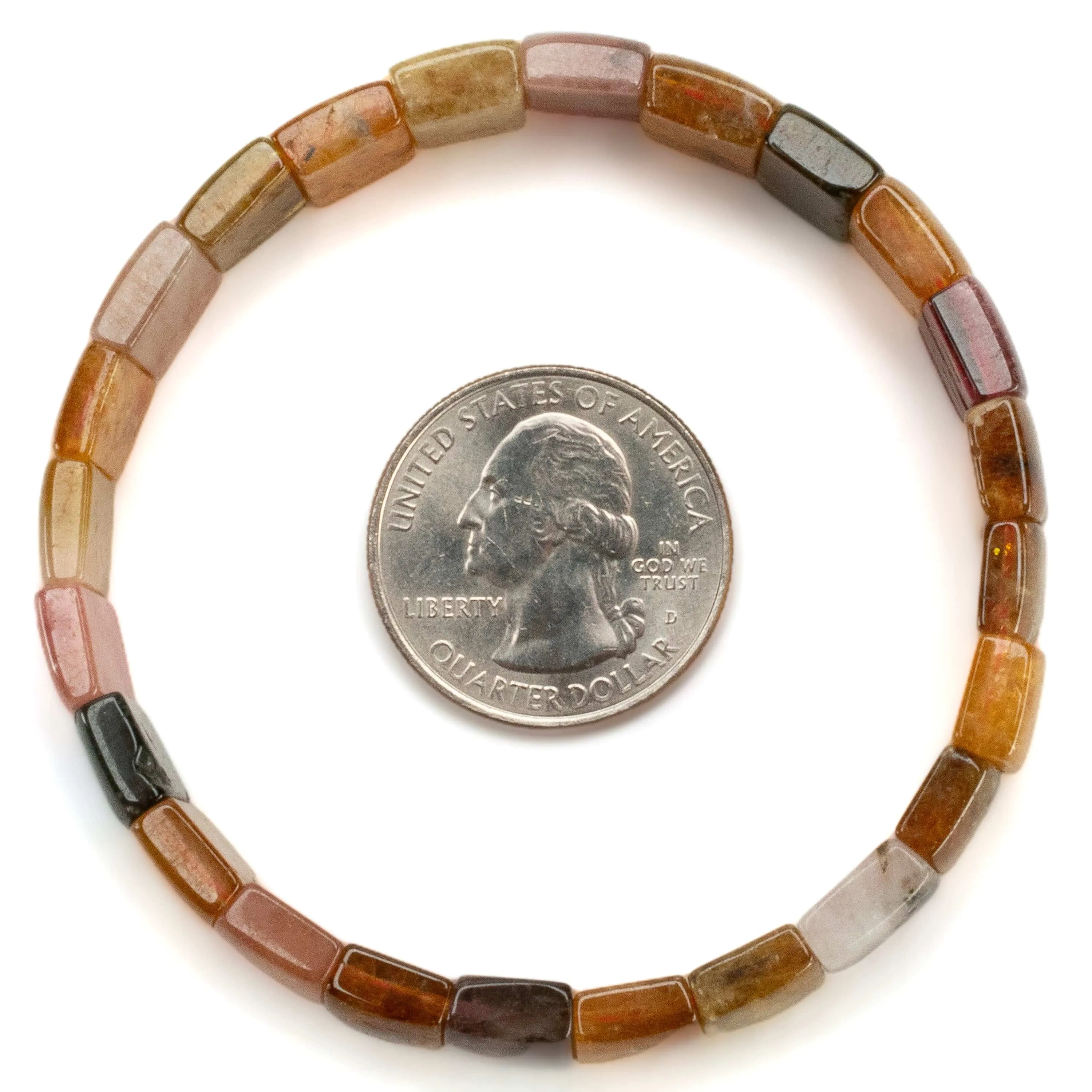 Tourmaline Rectangular Gemstone Elastic Bracelet