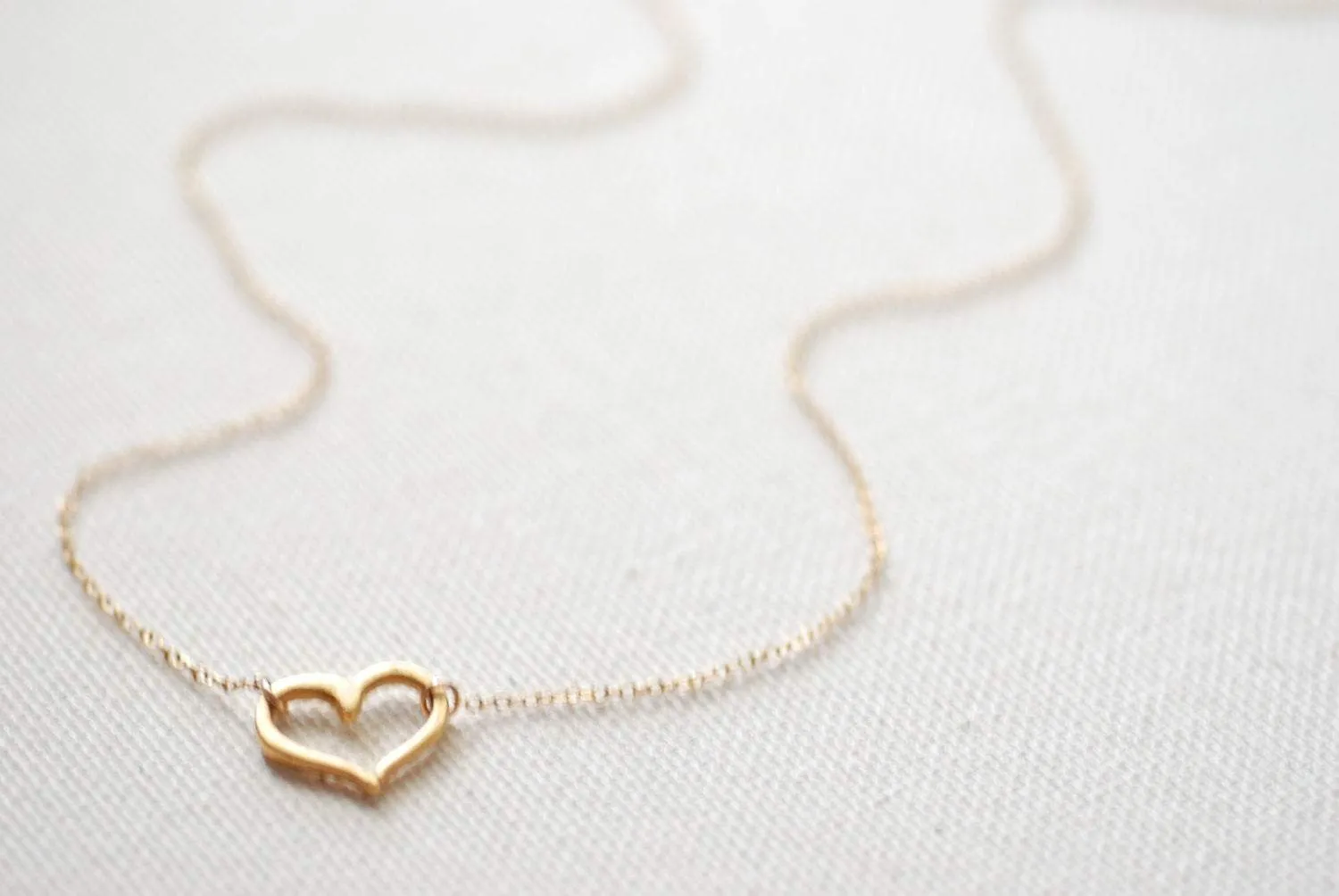 Wholesale Open Heart Necklace, 24k gold Vermeil Heart,Sideways heart necklace,Horizontal Heart Necklace,Gold Heart Pendant,Dainty Heart Necklace