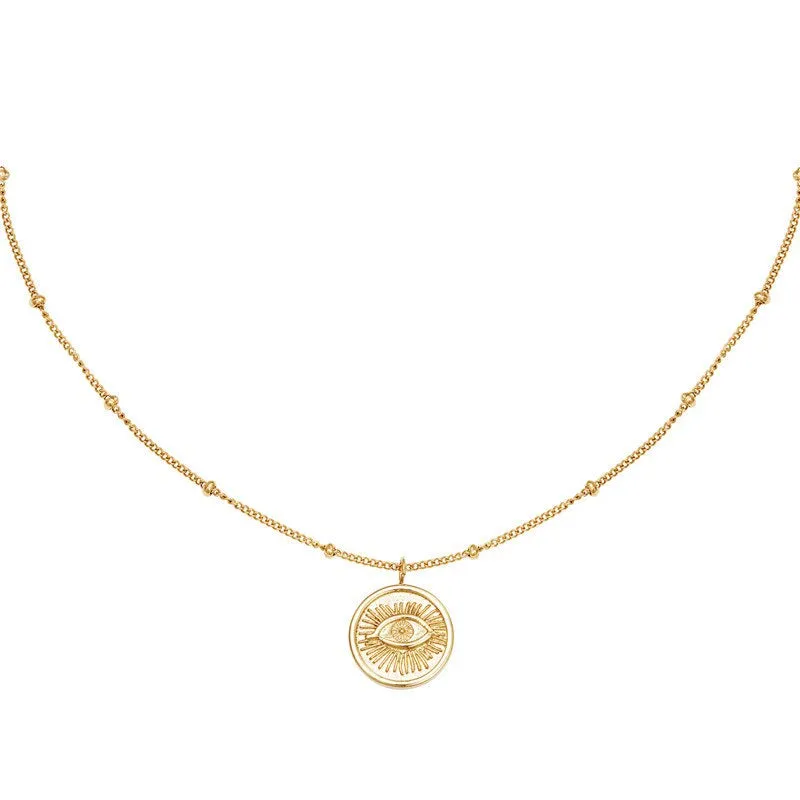 Zircon Moon Star Pendant Necklace